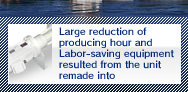 Large reduction of producing hour and Labor-saving equipment resulted from the unit remade into