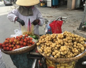 自転車の果物売り